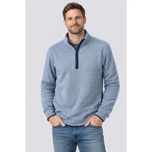 Goodfellow & Co Fleece Pullover M Blue 1/4 Zip Recycled Polyester NWT